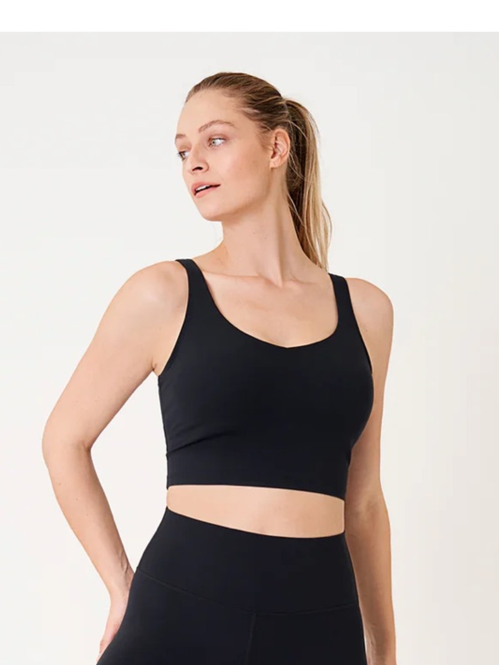 Black Seamless Scoop Neck Nursing Sports Bra